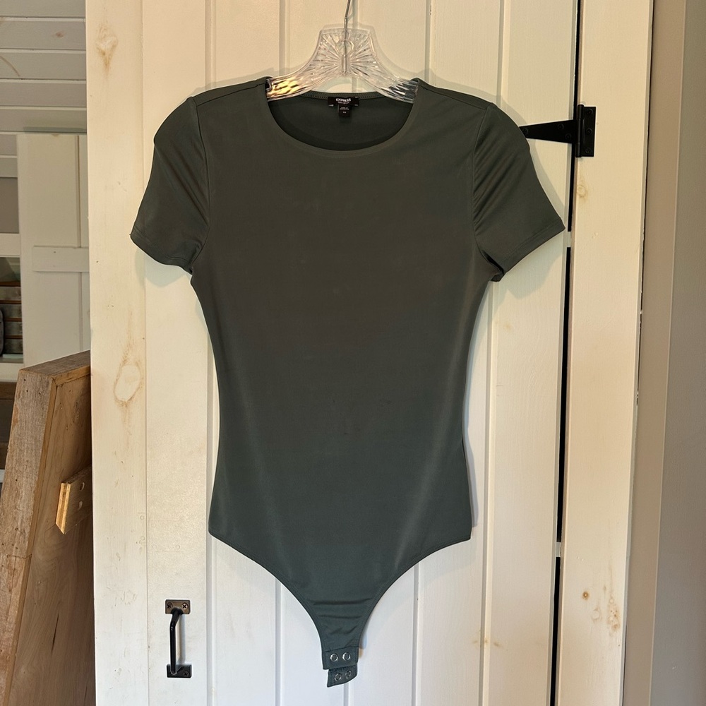 Express Dark Green Short Sleeve Bodysuit